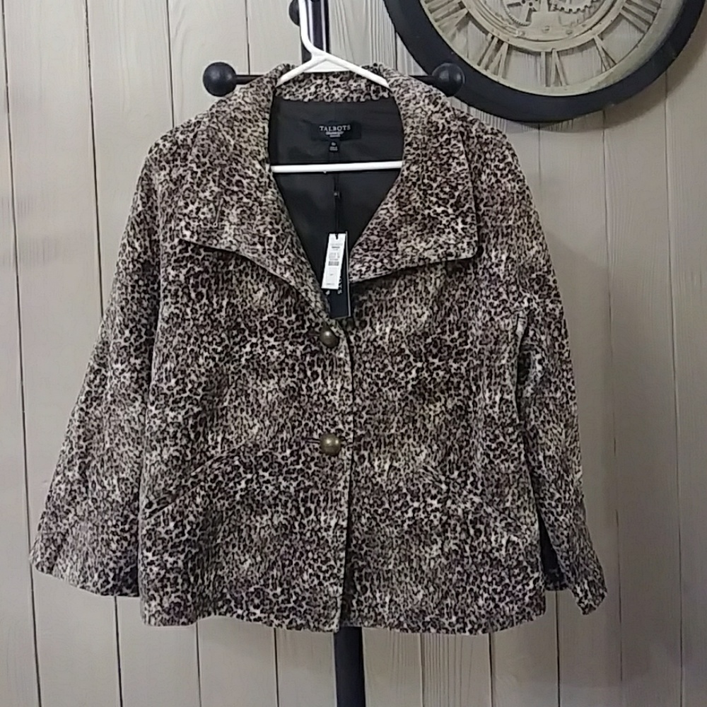 Talbots Jackie Fit Cheetah Print Blazer 8p